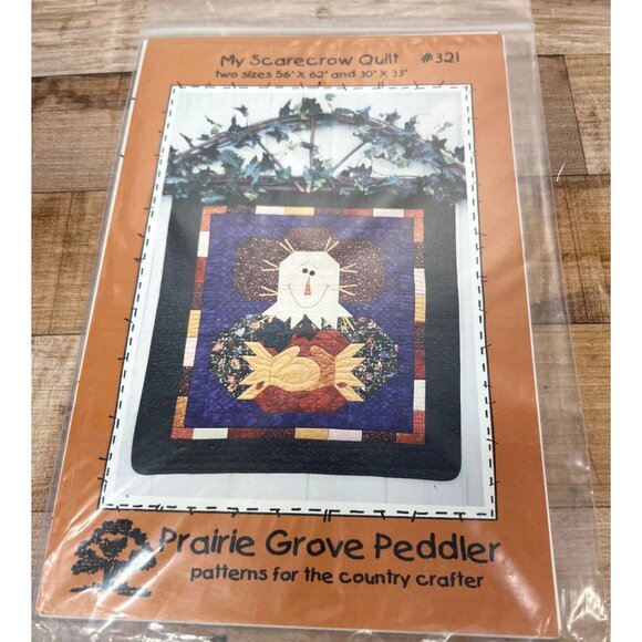 My Scarecrow Quilt Pattern Prairie Grove Peddler Two Sizes 56" X 62" & 30" X 33 - Picture 2 of 3